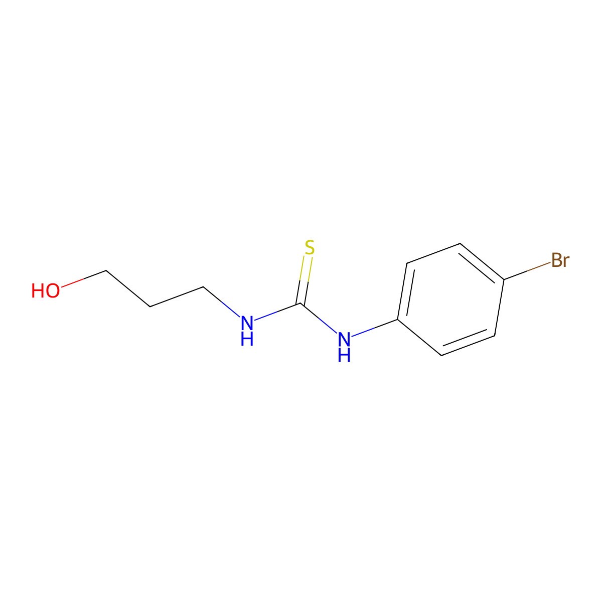 1-(4-Bromophenyl)-3-(3-hydroxypropyl)thiourea molecular structure, CAS 13677-10-6