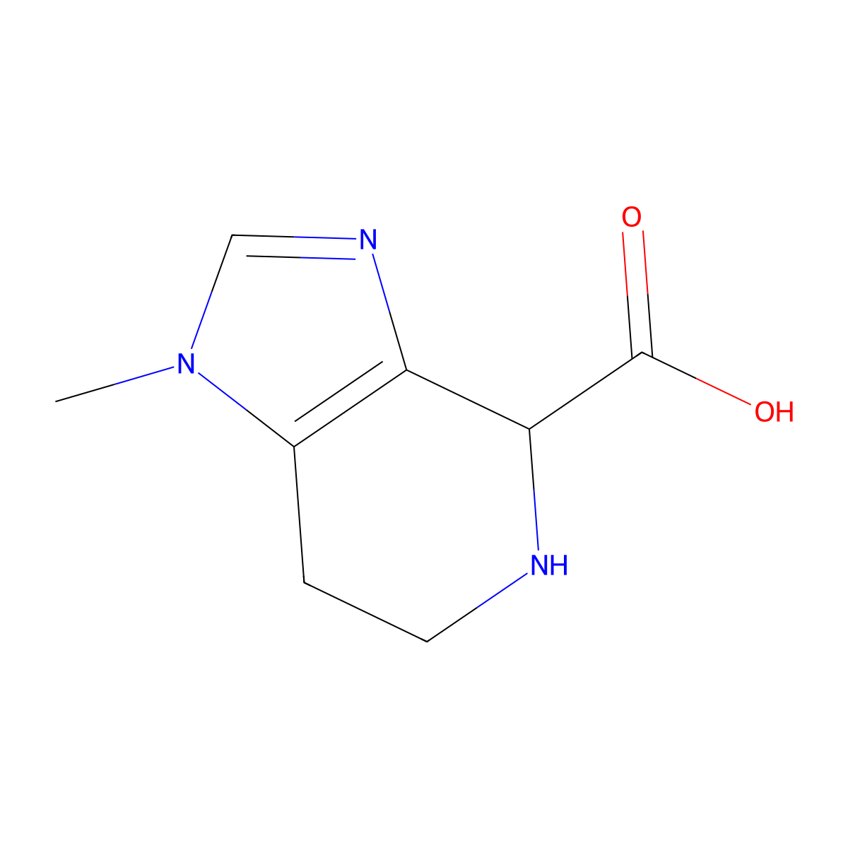 1-methyl-1H,4H,5H,6H,7H-imidazo[4,5-c]pyridine-4-carboxylic acid molecular structure, CAS 1367700-44-4