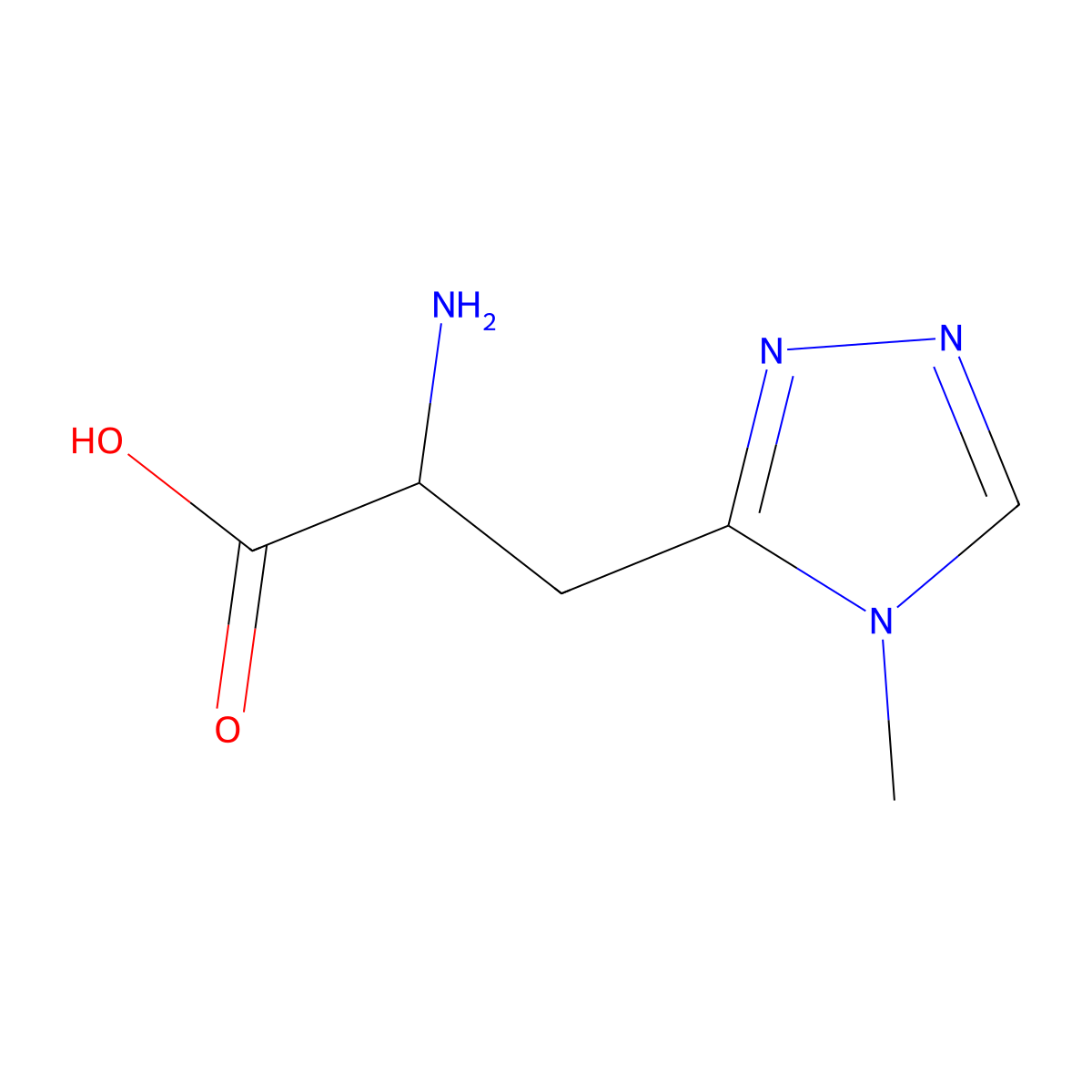 2-Amino-3-(4-methyl-4H-1,2,4-triazol-3-yl)propanoic acid molecular structure, CAS 1367701-08-3