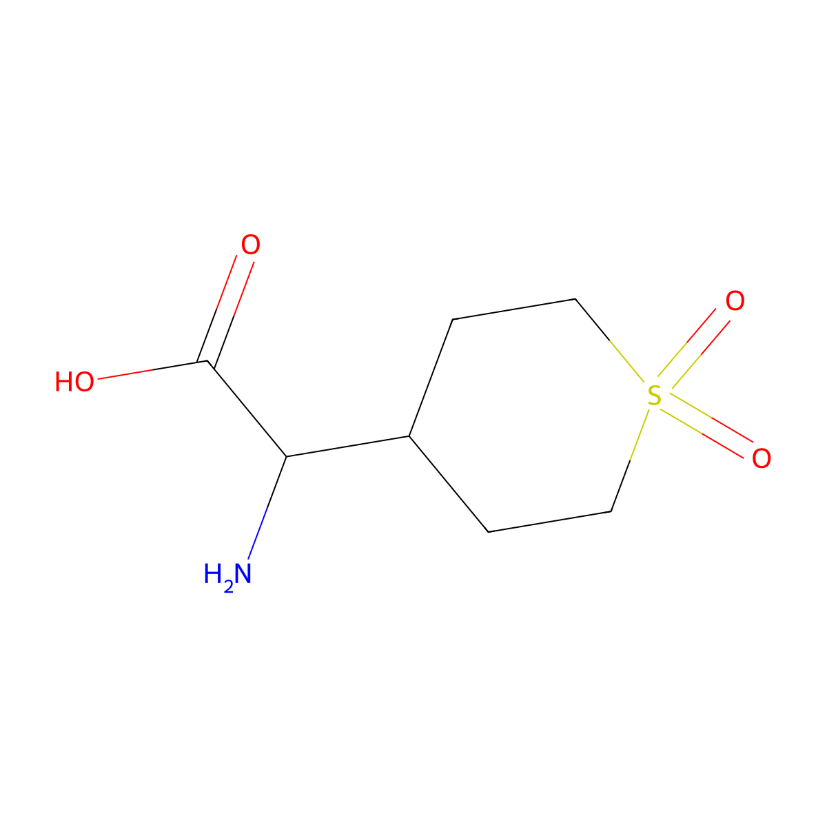 2-Amino-2-(1,1-dioxido-4-tetrahydrothiopyranyl)acetic Acid molecular structure, CAS 1367702-22-4