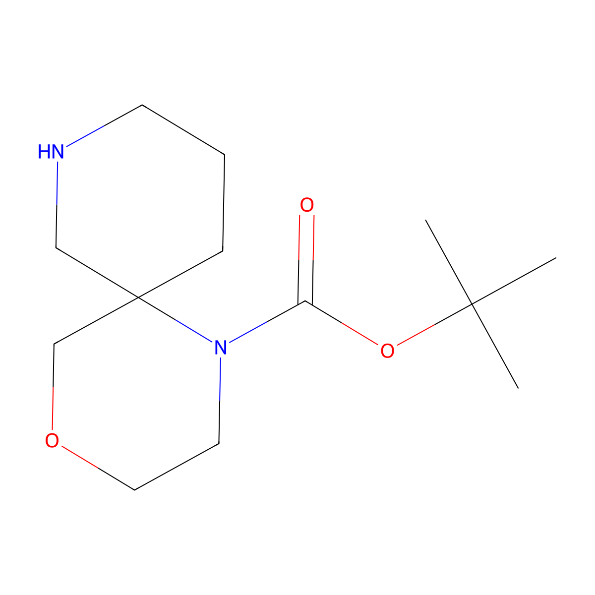 Tert-butyl 4-oxa-1,8-diazaspiro[5.5]undecane-1-carboxylate molecular structure, CAS 1367703-57-8