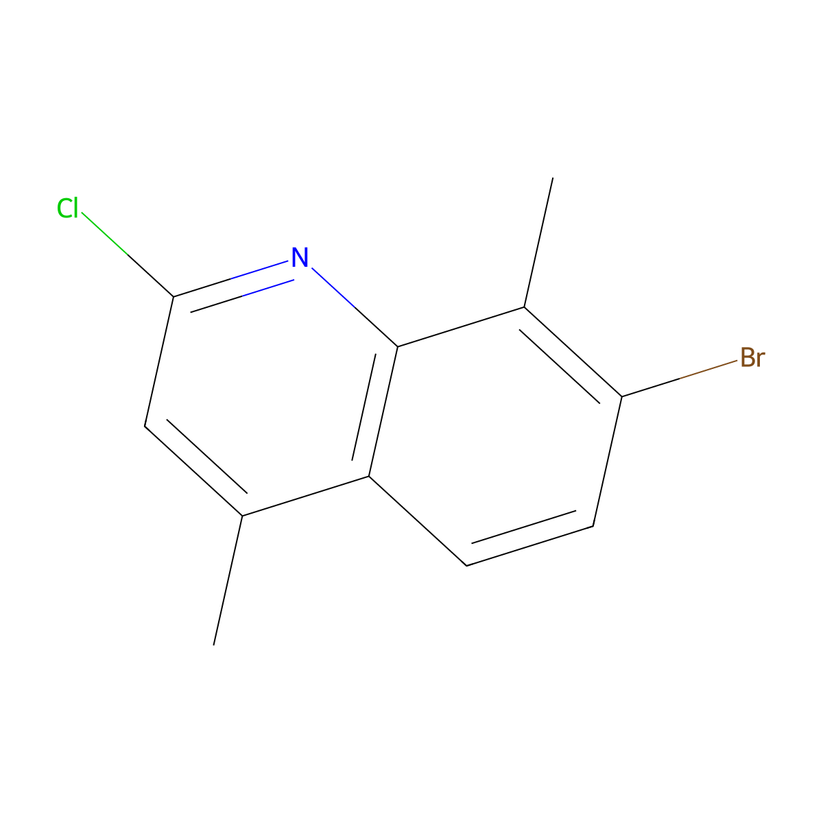 7-Bromo-2-chloro-4,8-dimethylquinoline molecular structure, CAS 1367706-81-7