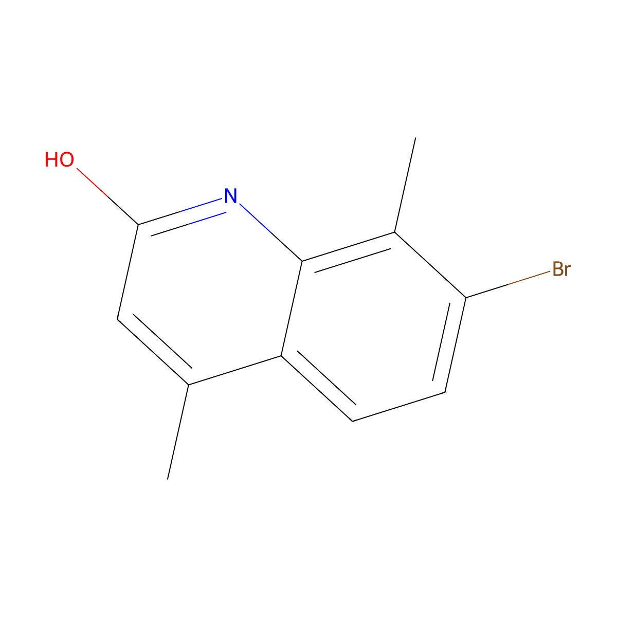 2-Hydroxy-4,8-dimethyl-7-bromo-quinoline molecular structure, CAS 1367706-85-1