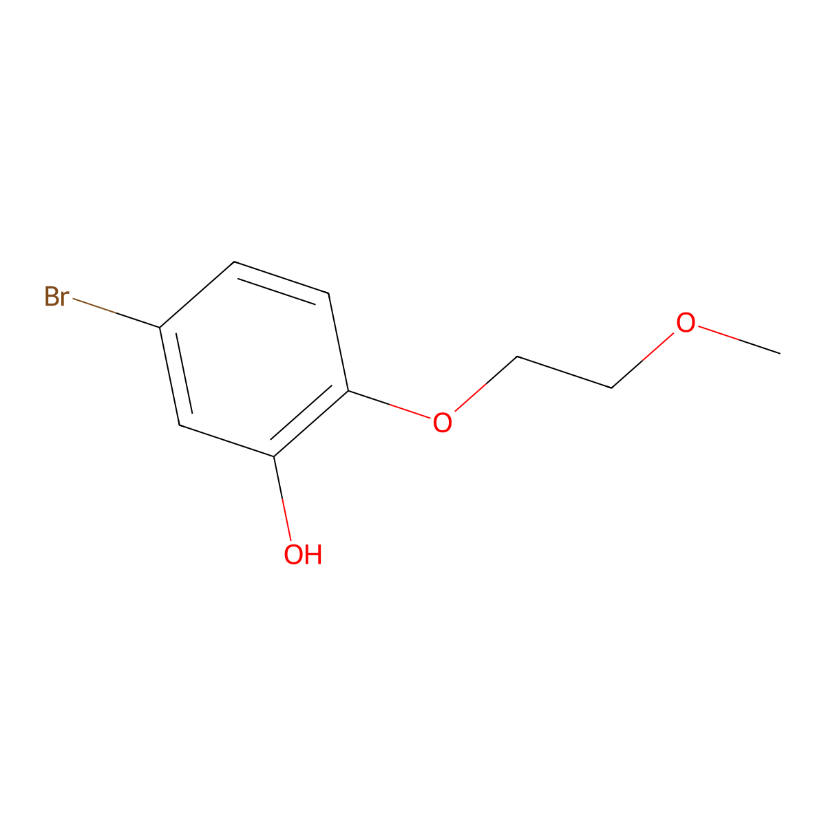 5-Bromo-2-(2-methoxyethoxy)phenol molecular structure, CAS 1367707-20-7