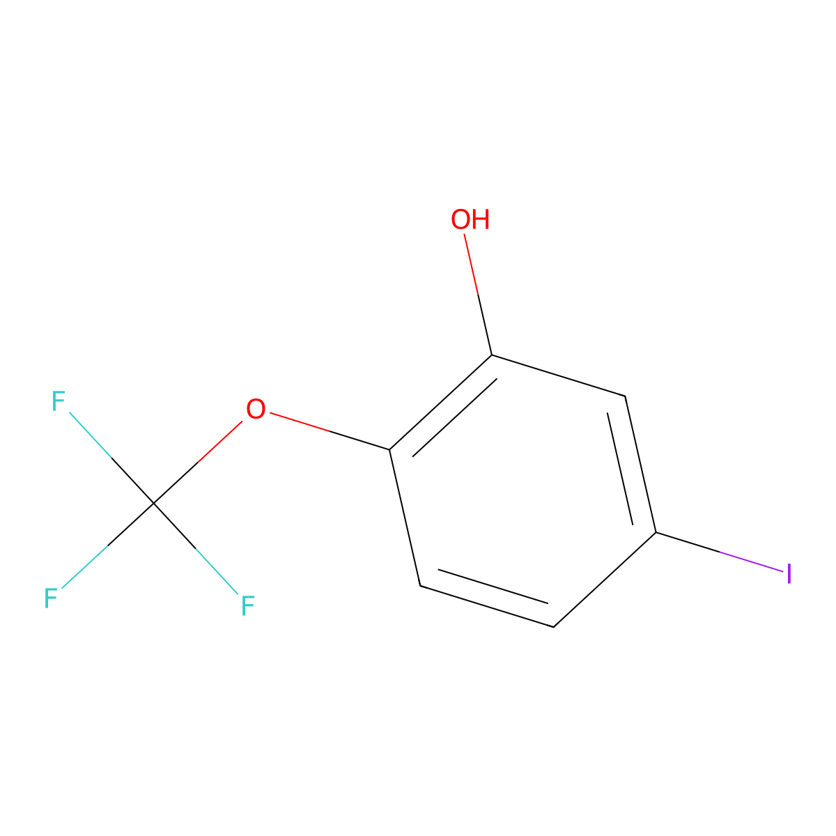 5-Iodo-2-(trifluoromethoxy)phenol molecular structure, CAS 1367707-21-8