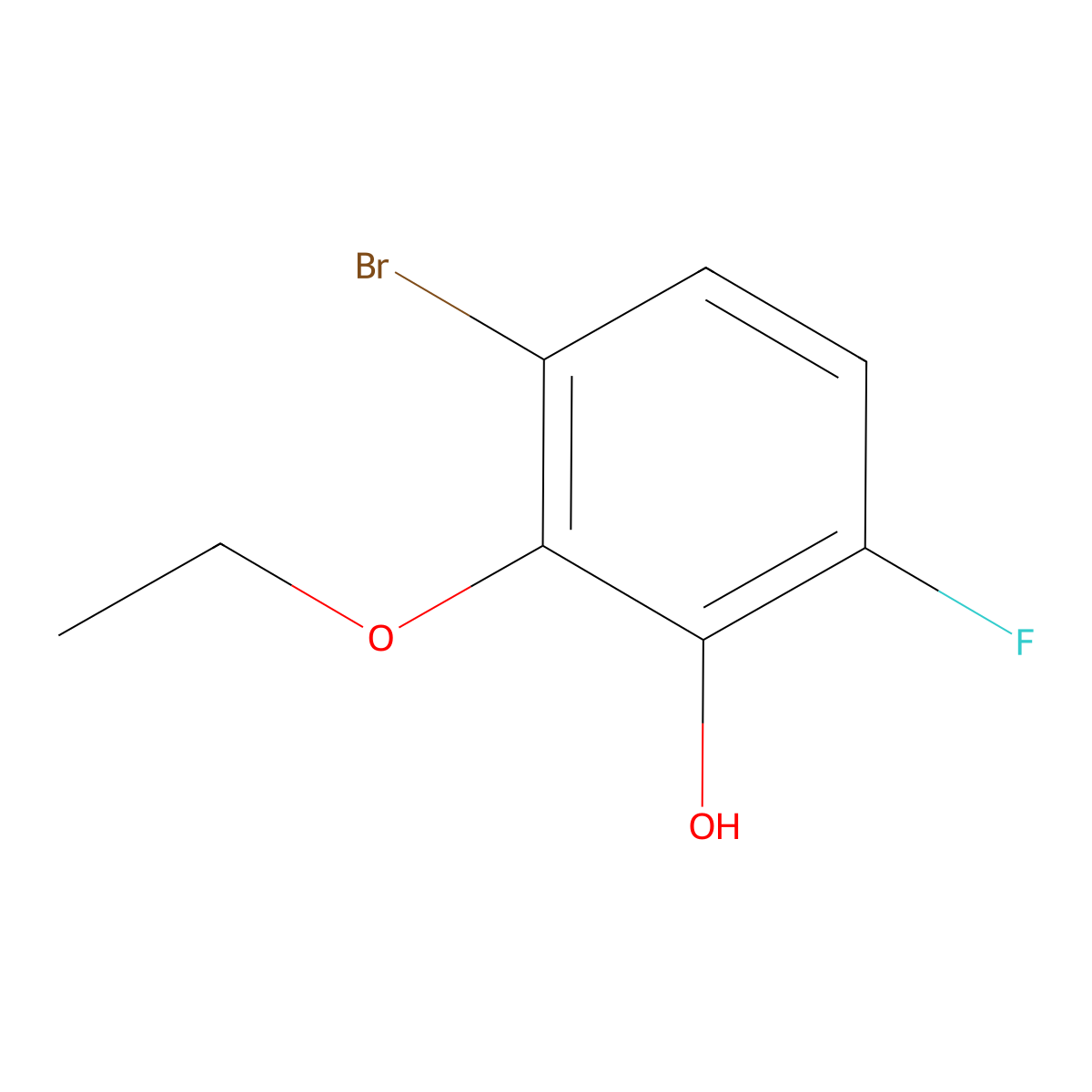 3-Bromo-2-ethoxy-6-fluorophenol molecular structure, CAS 1367707-23-0