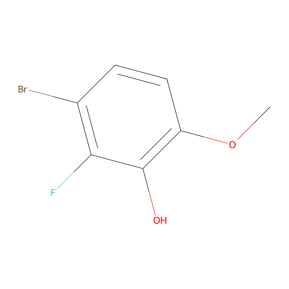 3-Bromo-2-fluoro-6-methoxyphenol molecular structure, CAS 1367707-24-1