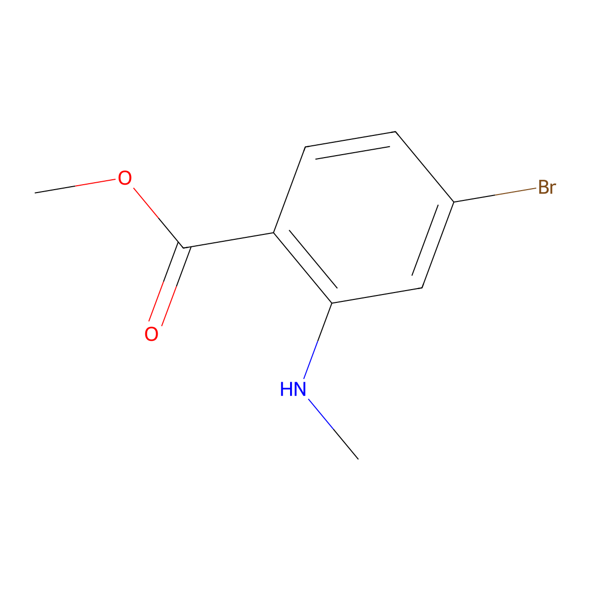 Methyl 4-bromo-2-(methylamino)benzoate molecular structure, CAS 1367708-38-0