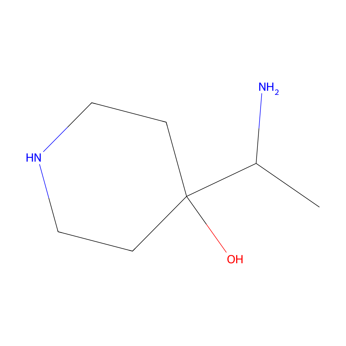 4-(1-Aminoethyl)piperidin-4-OL molecular structure, CAS 1367710-42-6