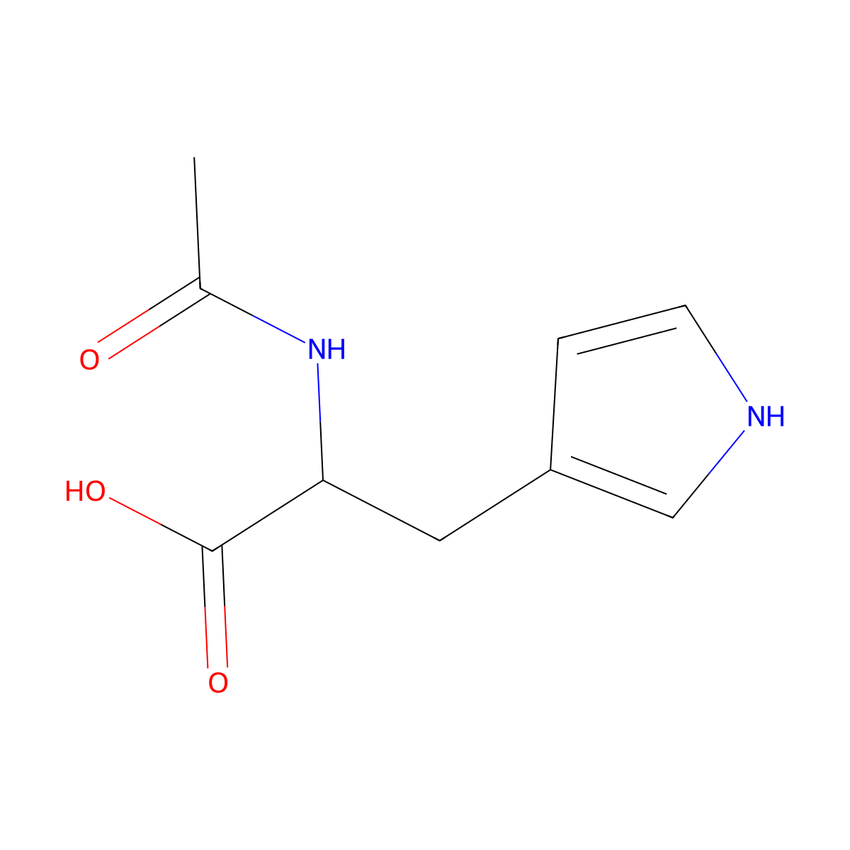 2-acetamido-3-(1H-pyrrol-3-yl)propanoic acid molecular structure, CAS 1367711-51-0