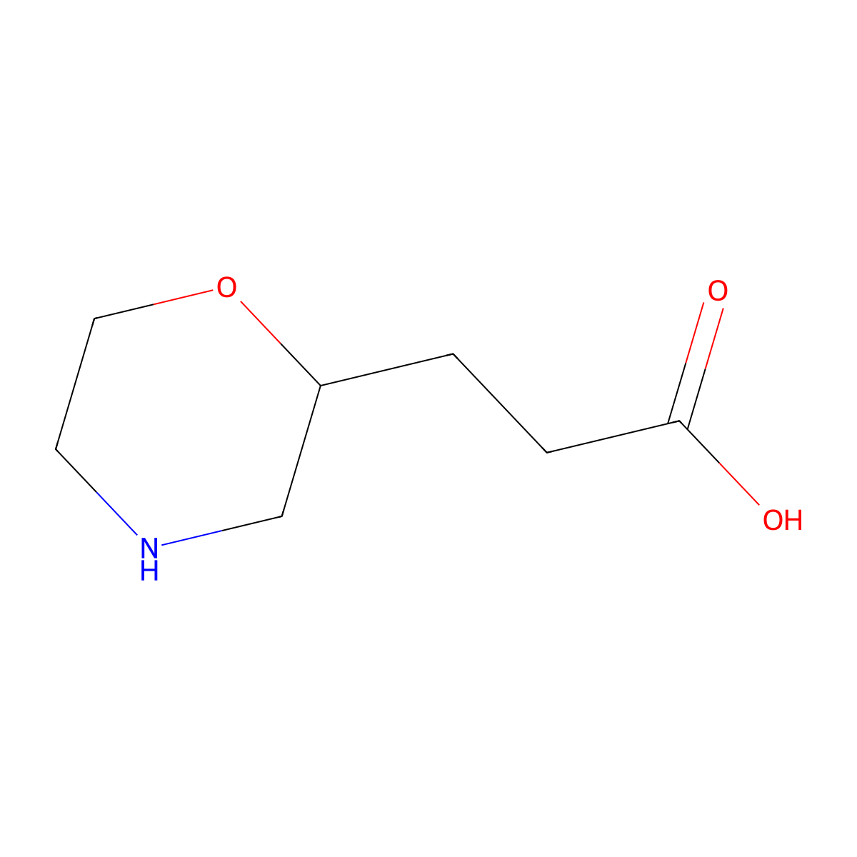 3-(Morpholin-2-yl)propanoic acid molecular structure, CAS 1367717-32-5