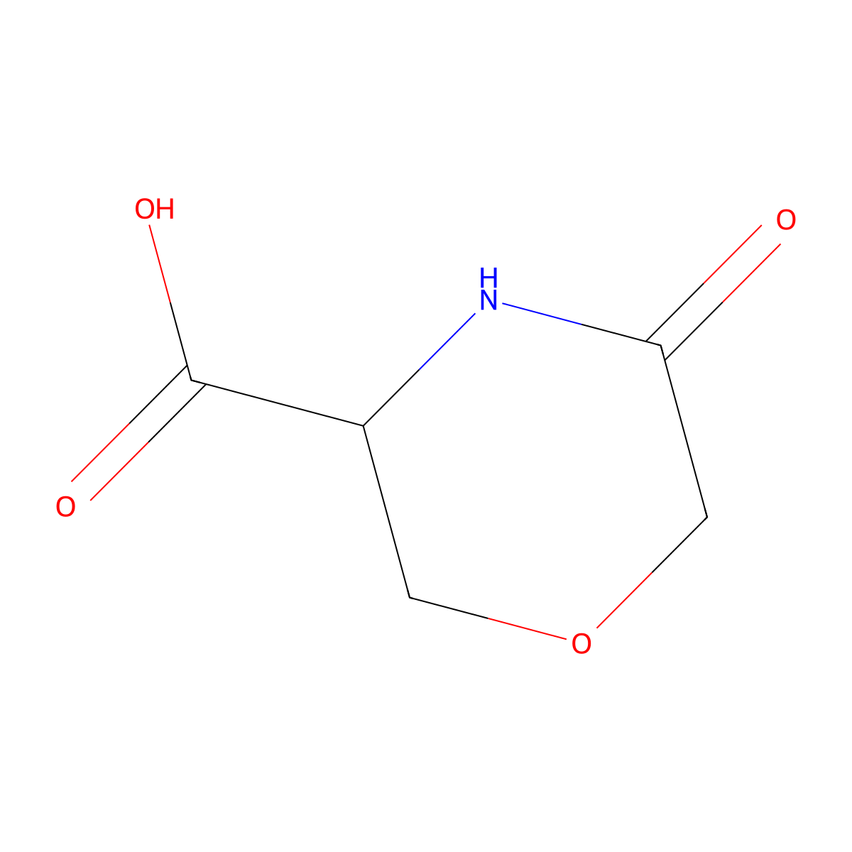 5-Oxomorpholine-3-carboxylic acid molecular structure, CAS 1367717-62-1