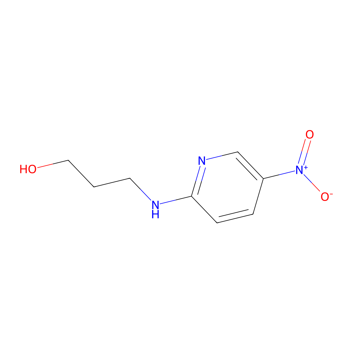 3-((5-Nitropyridin-2-yl)amino)propan-1-ol molecular structure, CAS 136772-09-3