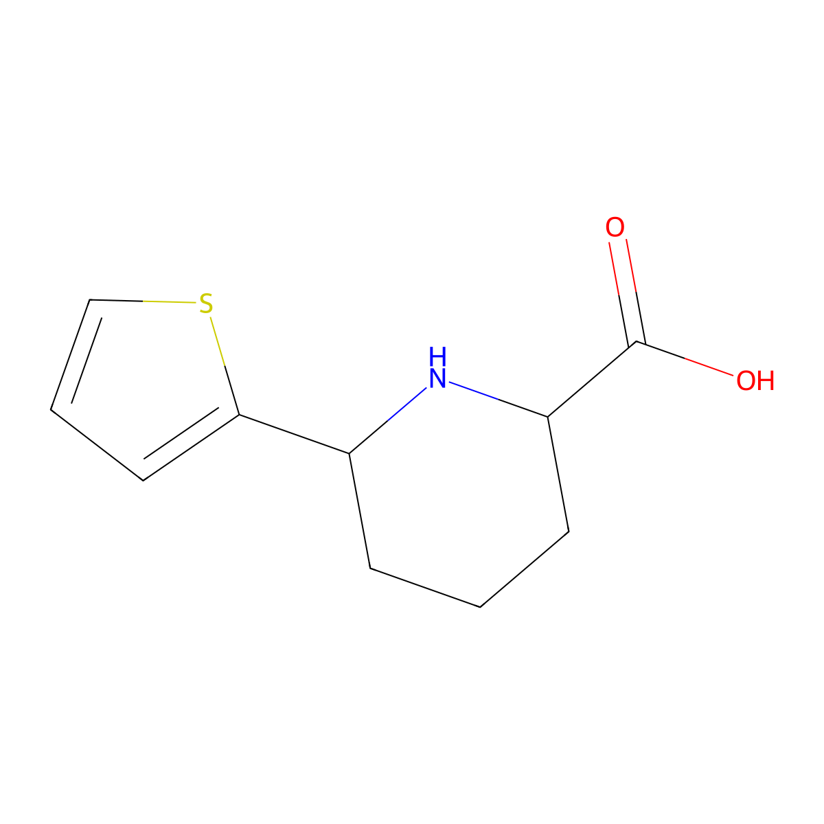 6-(Thiophen-2-yl)piperidine-2-carboxylic acid molecular structure, CAS 1367722-39-1
