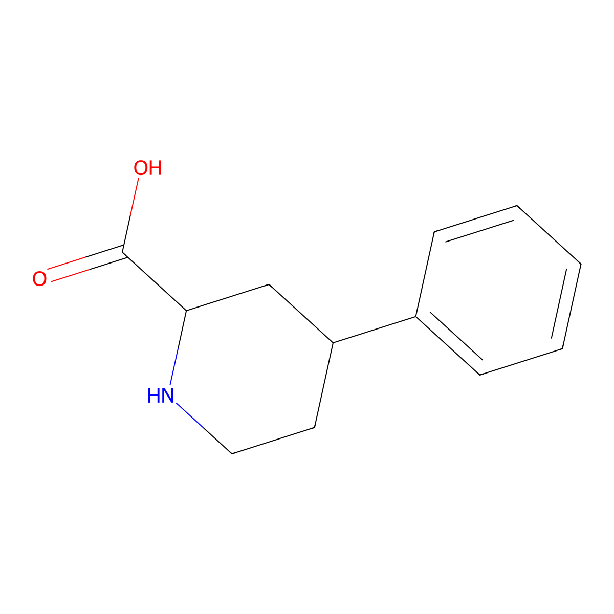 4-Phenyl-2-piperidinecarboxylic Acid molecular structure, CAS 1367722-96-0