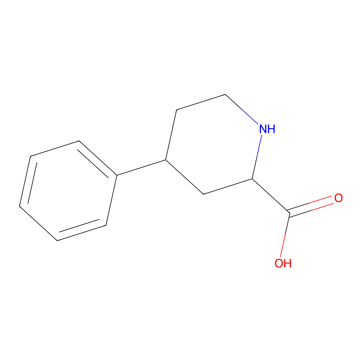 4-Phenyl-2-piperidinecarboxylic Acid molecular structure, CAS 1367722-96-0