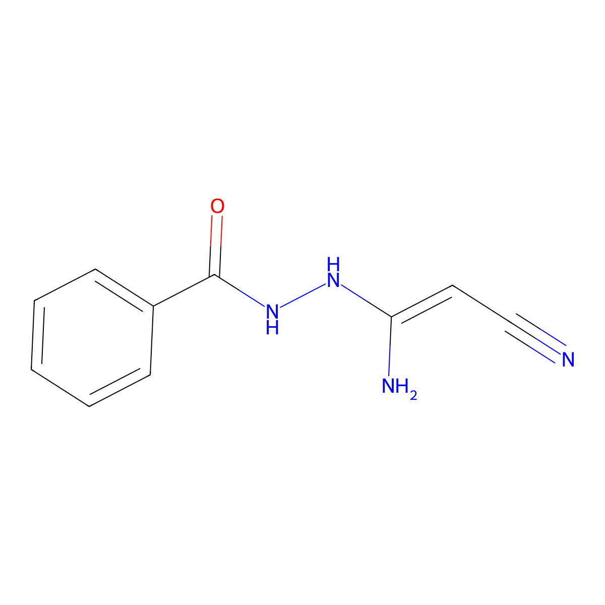 3-(2-Benzoylhydrazino)-3-aminoacrylonitrile molecular structure, CAS 136773-45-0