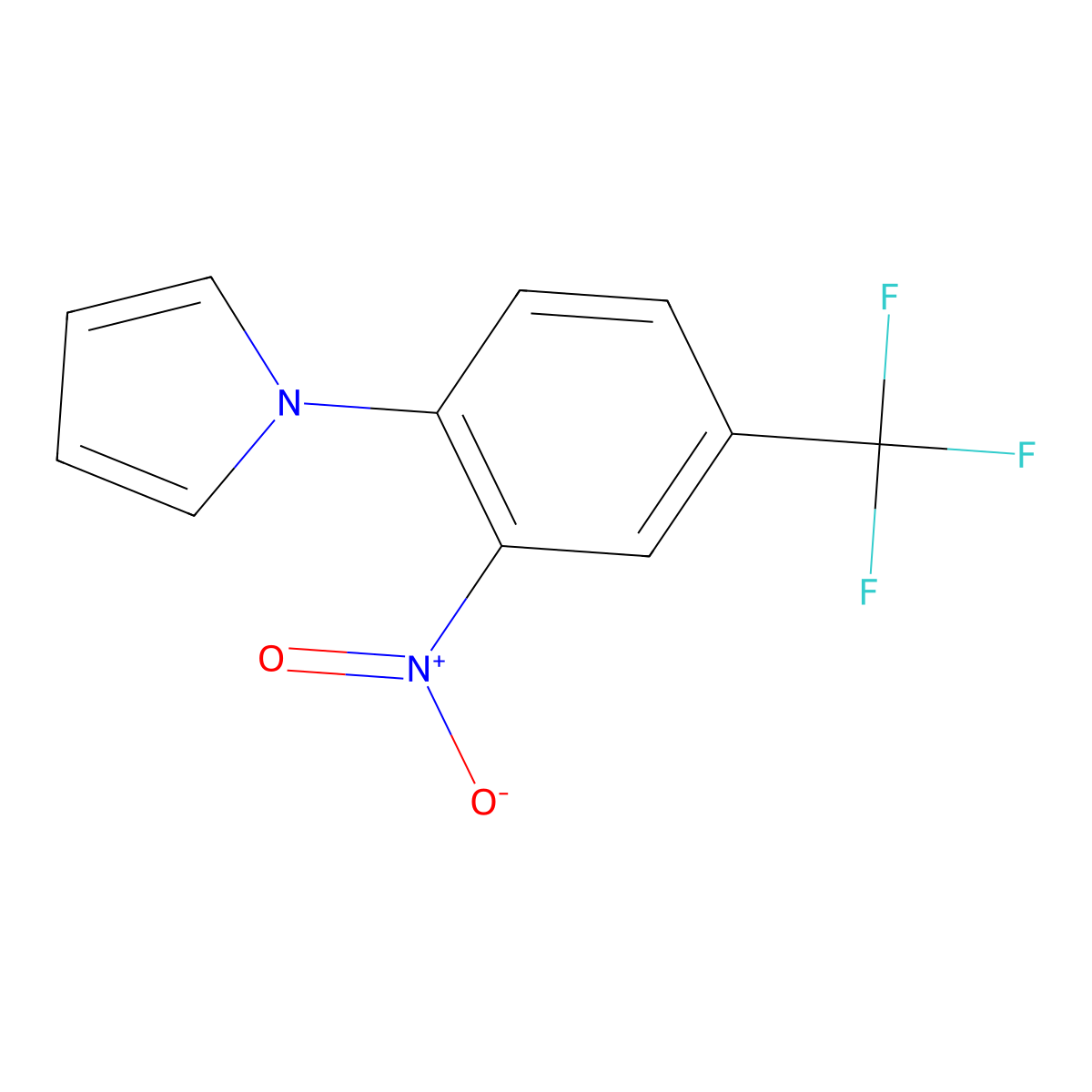 1-[2-nitro-4-(trifluoromethyl)phenyl]-1H-pyrrole molecular structure, CAS 136773-58-5