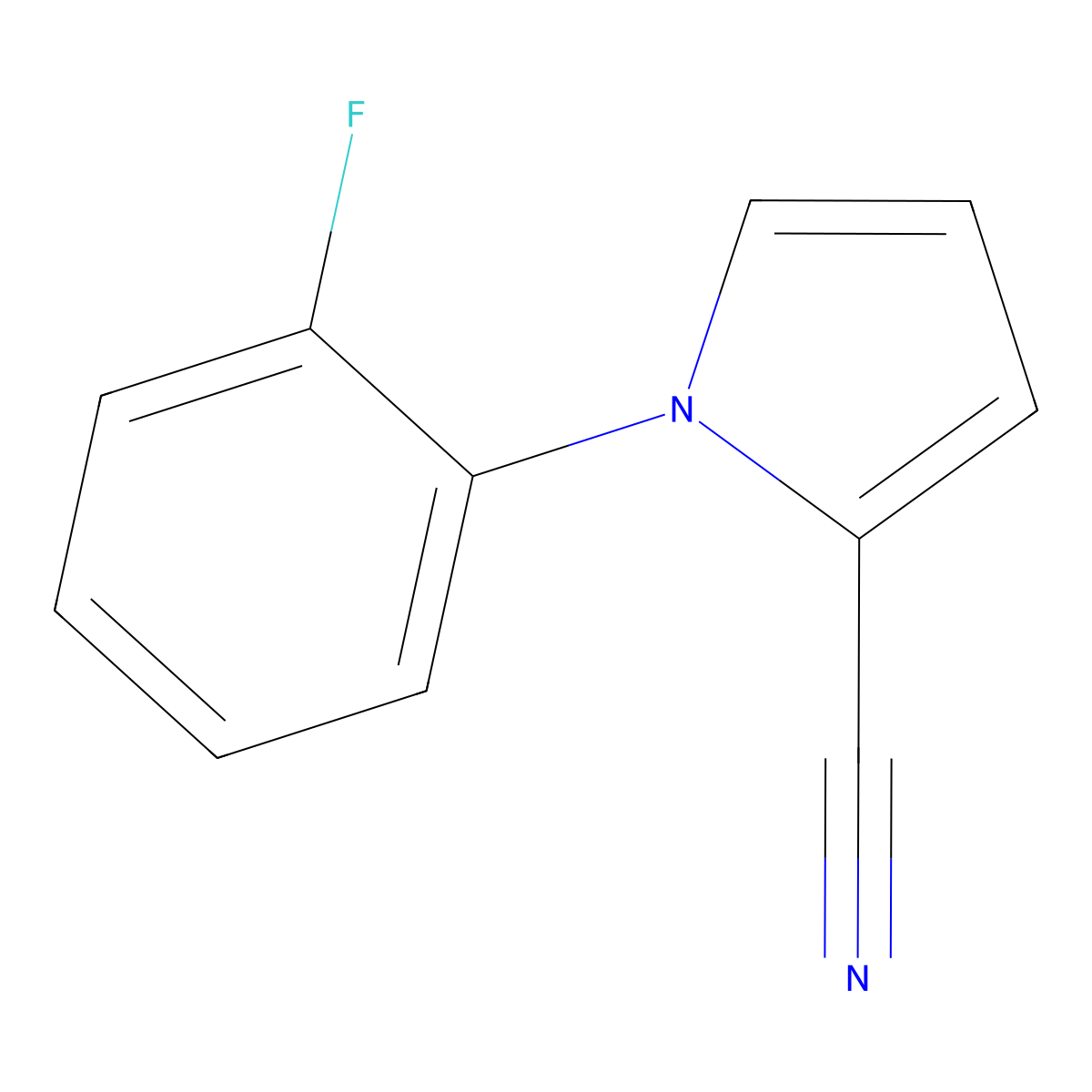 1-(2-fluorophenyl)-1H-pyrrole-2-carbonitrile molecular structure, CAS 136773-60-9