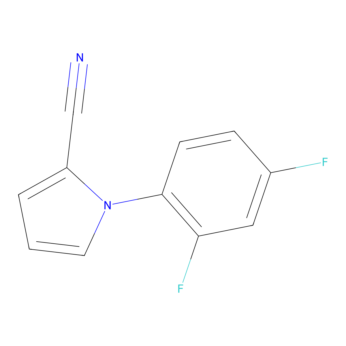1-(2,4-Difluorophenyl)-1H-pyrrole-2-carbonitrile molecular structure, CAS 136773-61-0