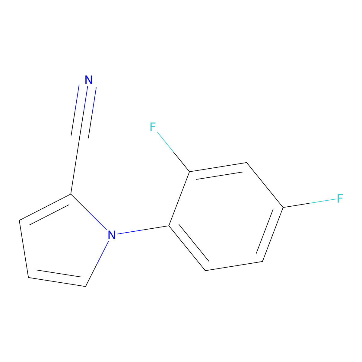 1-(2,4-Difluorophenyl)-1H-pyrrole-2-carbonitrile molecular structure, CAS 136773-61-0