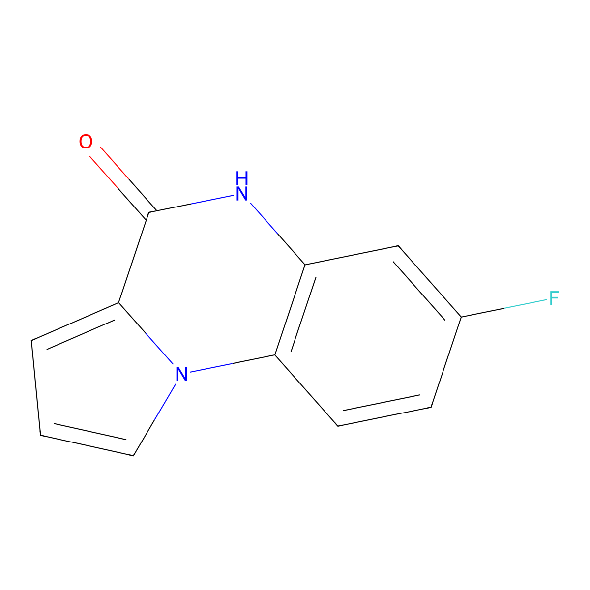 7-fluoropyrrolo[1,2-a]quinoxalin-4(5H)-one molecular structure, CAS 136773-67-6