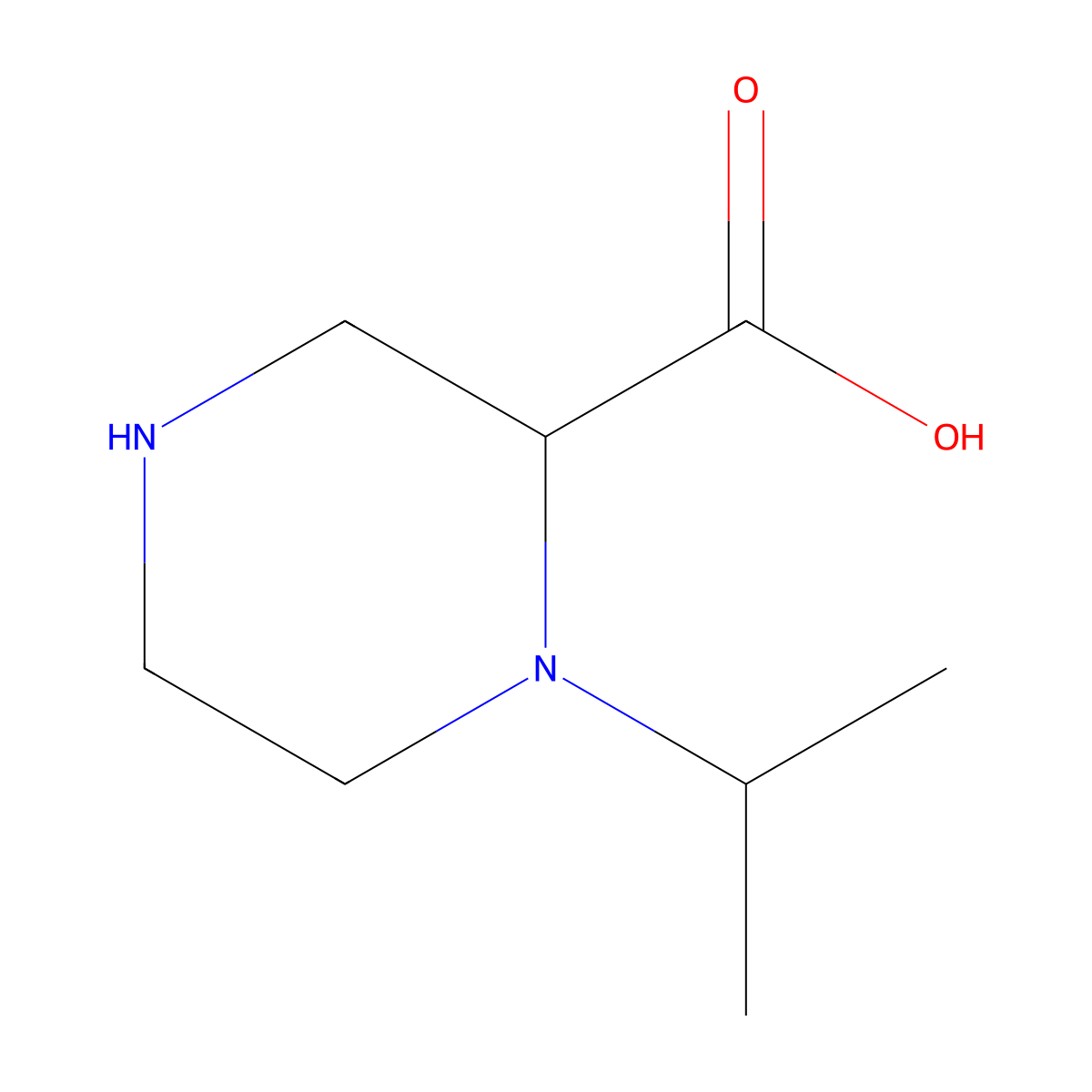 1-Isopropylpiperazine-2-carboxylic acid molecular structure, CAS 1367734-02-8