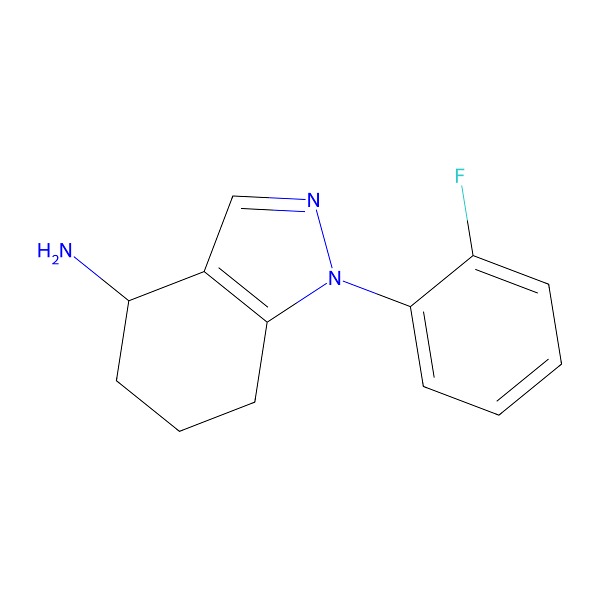 1-(2-Fluorophenyl)-4,5,6,7-tetrahydro-1H-indazol-4-amine molecular structure, CAS 1367753-02-3