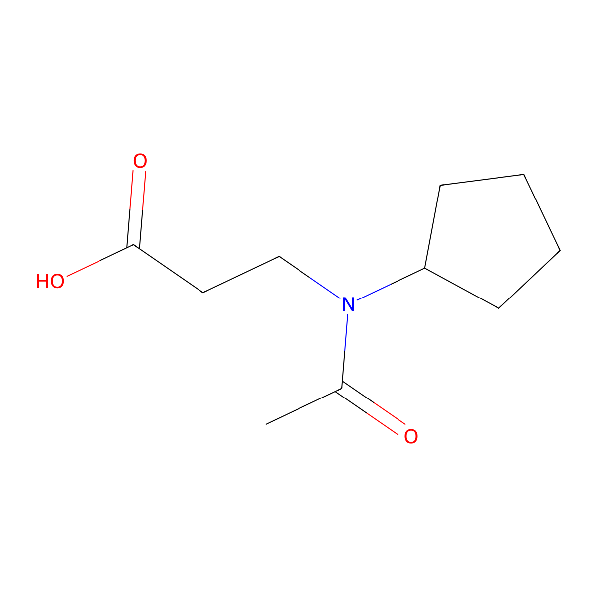 3-(N-cyclopentylacetamido)propanoic acid molecular structure, CAS 1367761-59-8