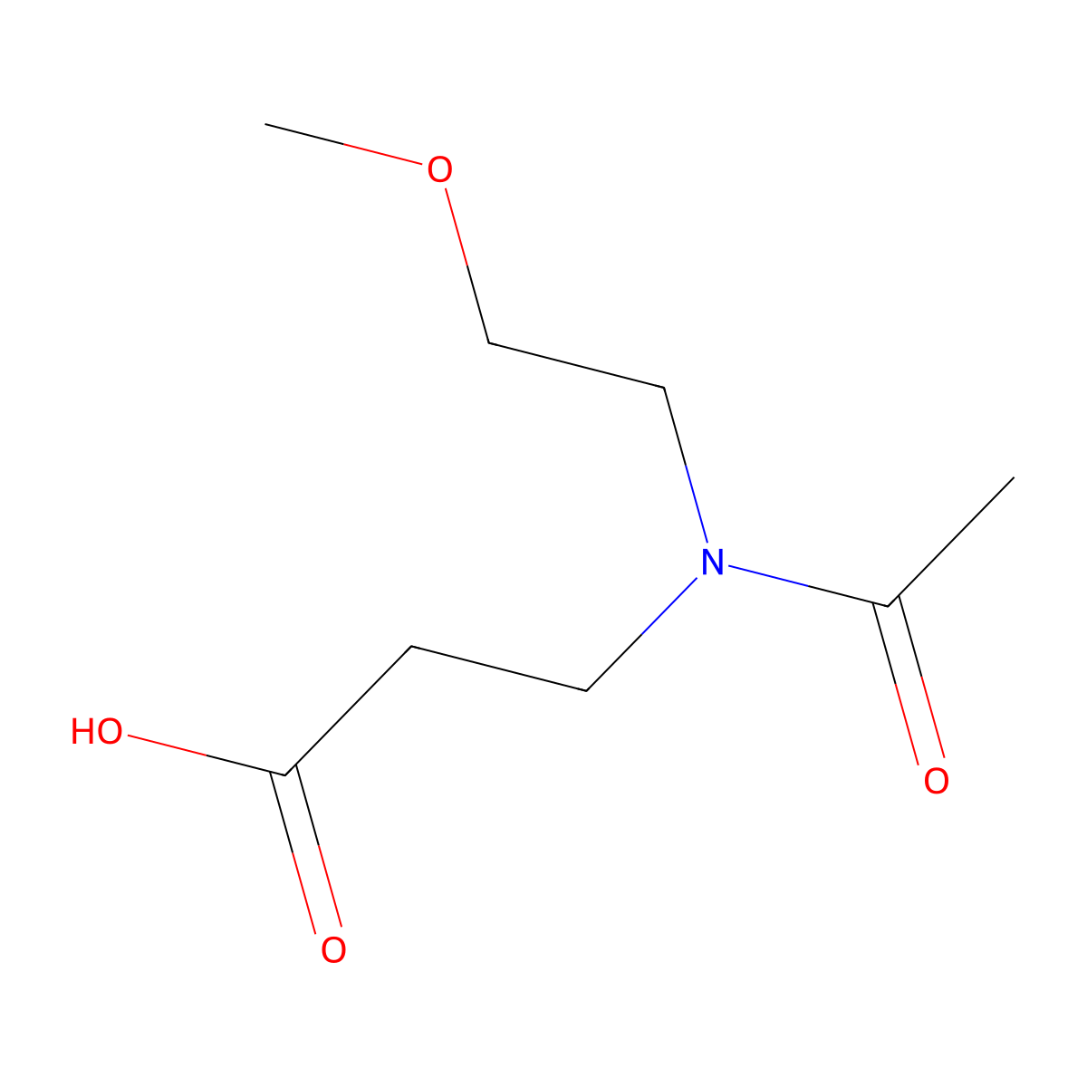 3-[N-(2-methoxyethyl)acetamido]propanoic acid molecular structure, CAS 1367761-65-6