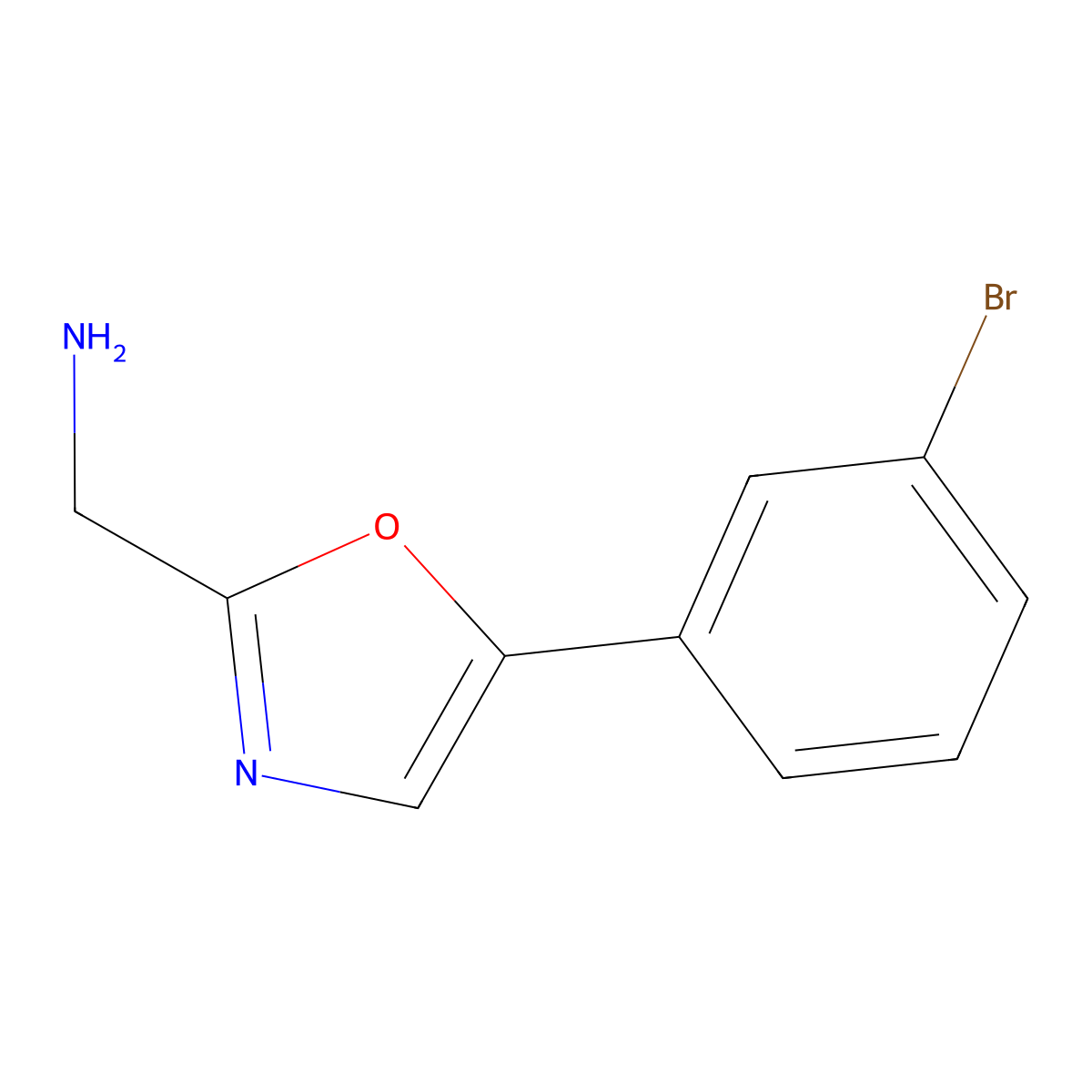 [5-(3-Bromophenyl)-1,3-oxazol-2-yl]methanamine molecular structure, CAS 1367770-90-8