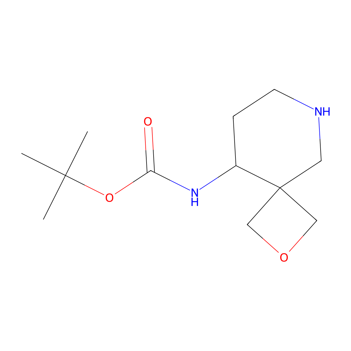 tert-butyl N-(2-oxa-8-azaspiro[3.5]nonan-5-yl)carbamate molecular structure, CAS 1367771-68-3