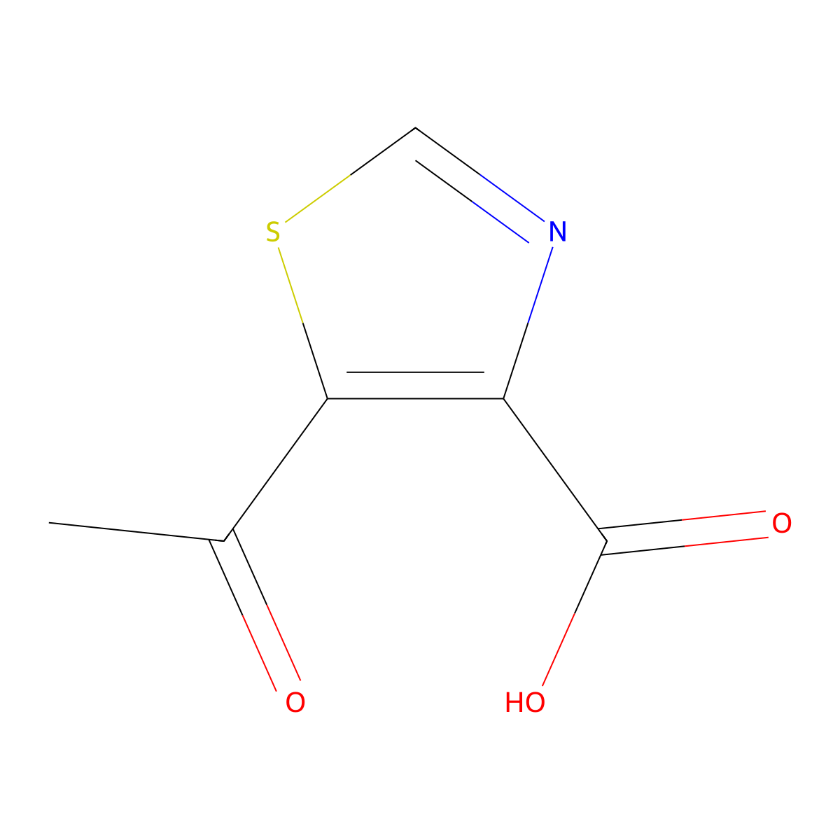 5-Acetyl-1,3-thiazole-4-carboxylic acid molecular structure, CAS 1367772-06-2
