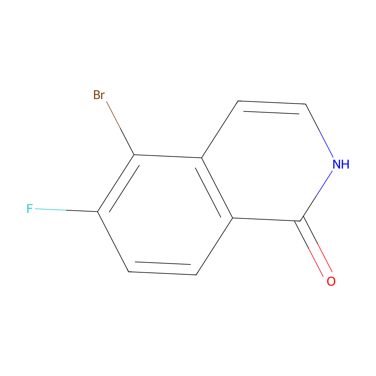 5-Bromo-6-fluoroisoquinolin-1-ol molecular structure, CAS 1367774-38-6