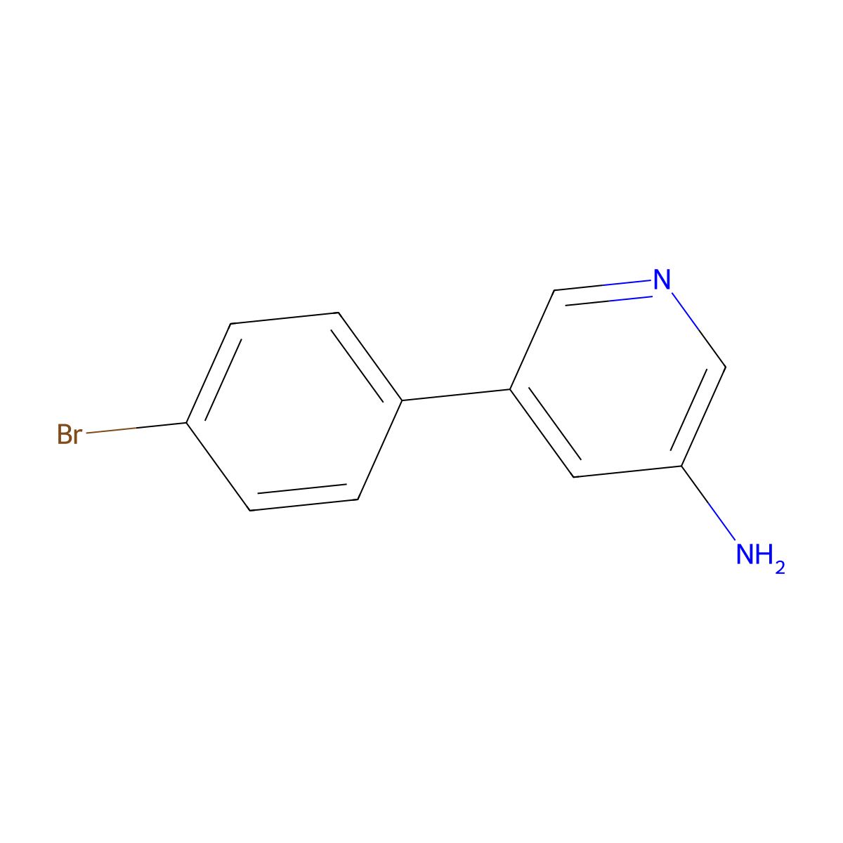 5-(4-Bromophenyl)pyridin-3-amine molecular structure, CAS 1367775-25-4