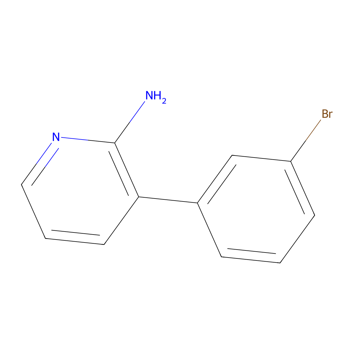 3-(3-Bromophenyl)pyridin-2-amine molecular structure, CAS 1367775-36-7