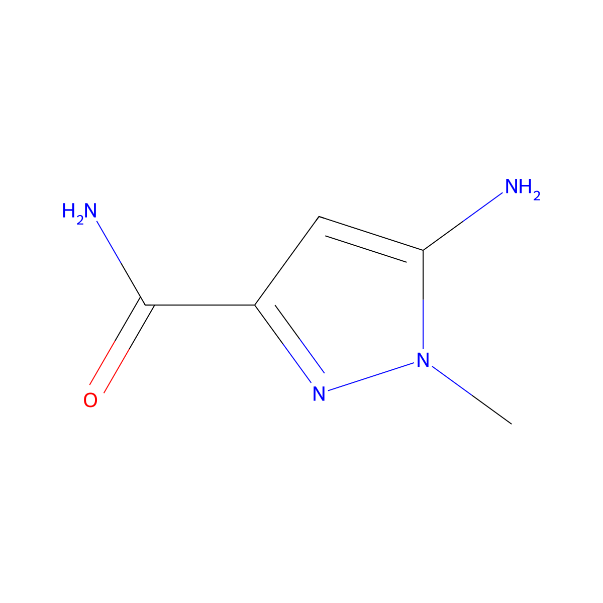 5-amino-1-methyl-1H-pyrazole-3-carboxamide molecular structure, CAS 1367780-31-1