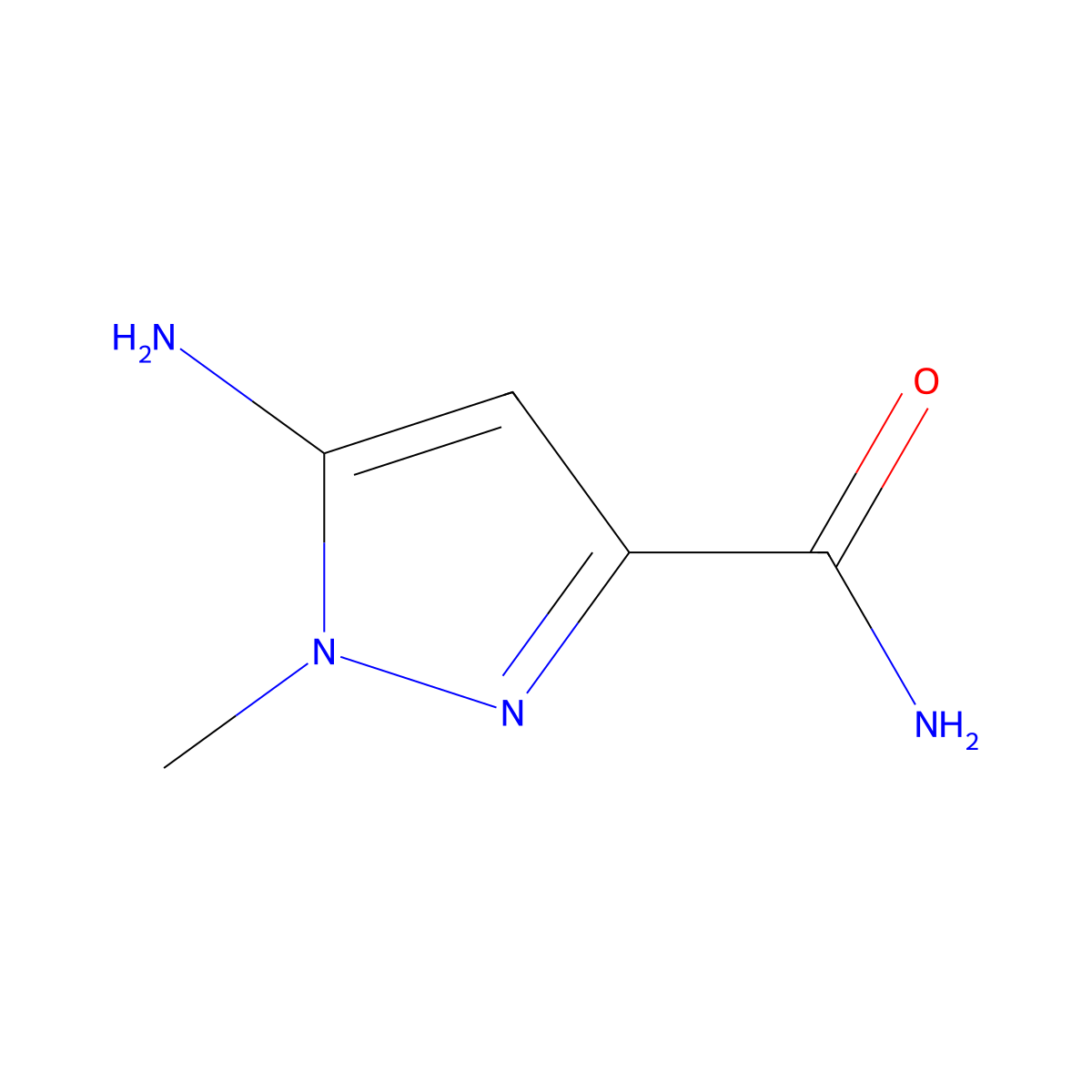 5-amino-1-methyl-1H-pyrazole-3-carboxamide molecular structure, CAS 1367780-31-1