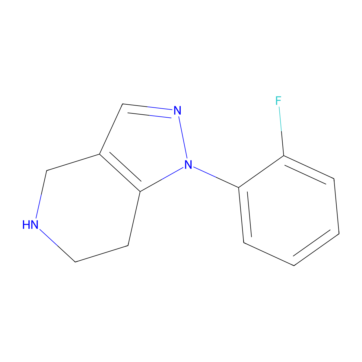 1-(2-fluorophenyl)-1H,4H,5H,6H,7H-pyrazolo[4,3-c]pyridine molecular structure, CAS 1367782-41-9