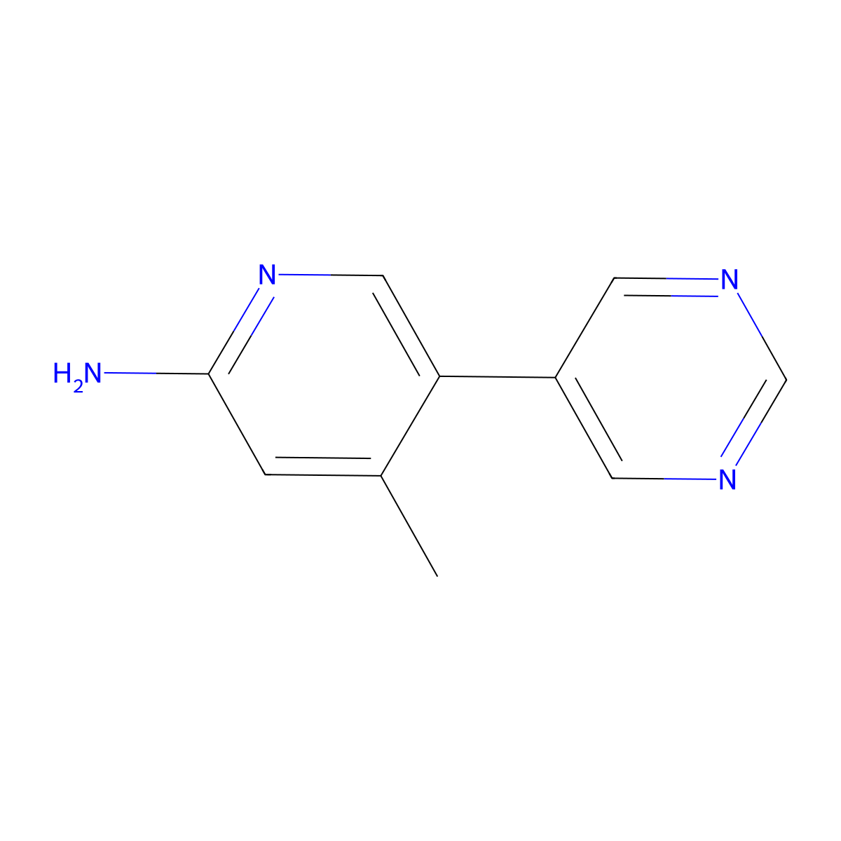 4-Methyl-5-(pyrimidin-5-yl)pyridin-2-amine molecular structure, CAS 1367783-86-5
