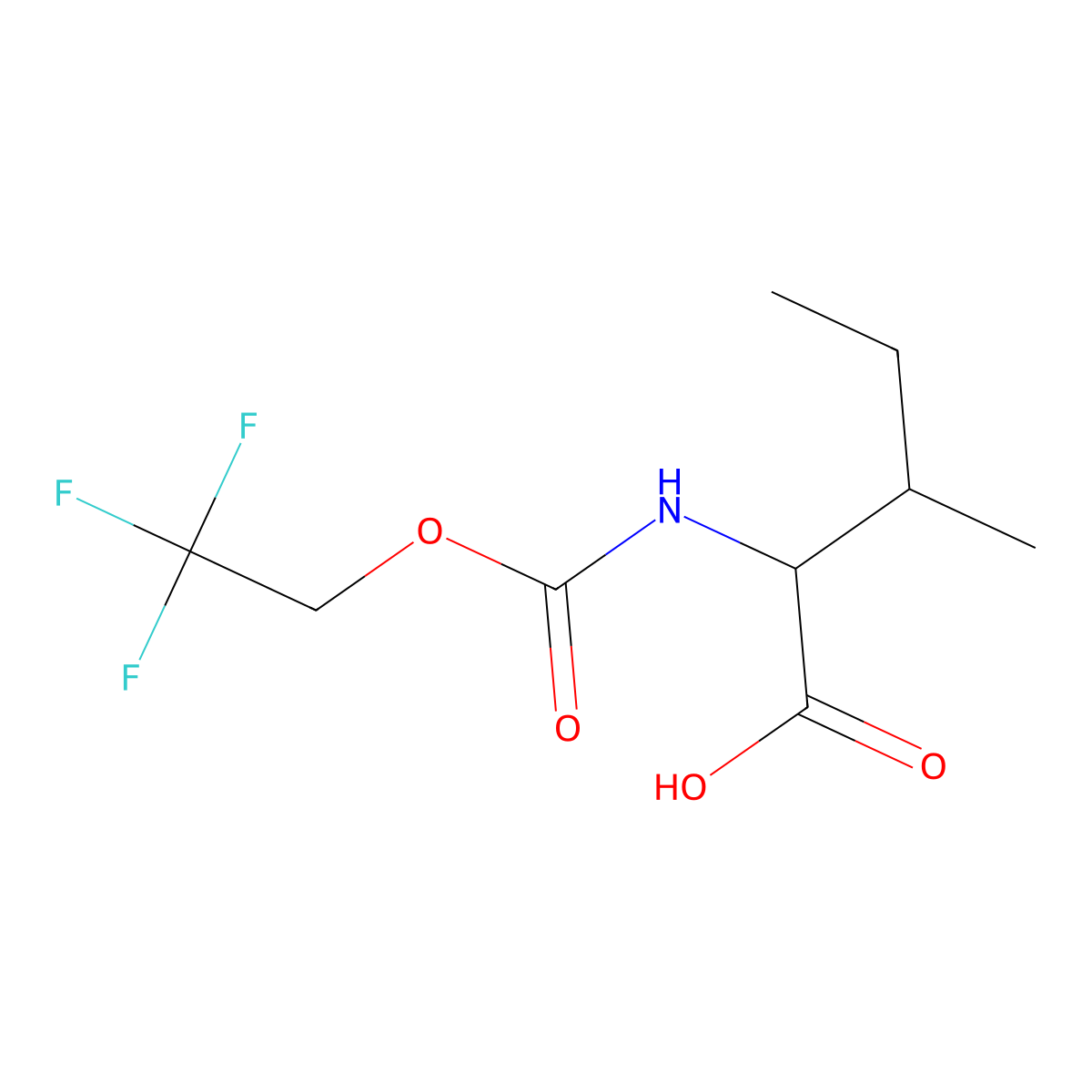 (2S,3S)-3-methyl-2-{[(2,2,2-trifluoroethoxy)carbonyl]amino}pentanoic acid molecular structure, CAS 1367784-33-5