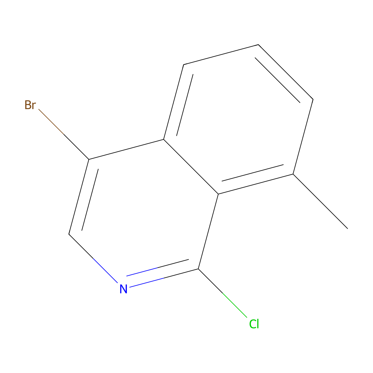 4-Bromo-1-chloro-8-methylisoquinoline molecular structure, CAS 1367789-53-4