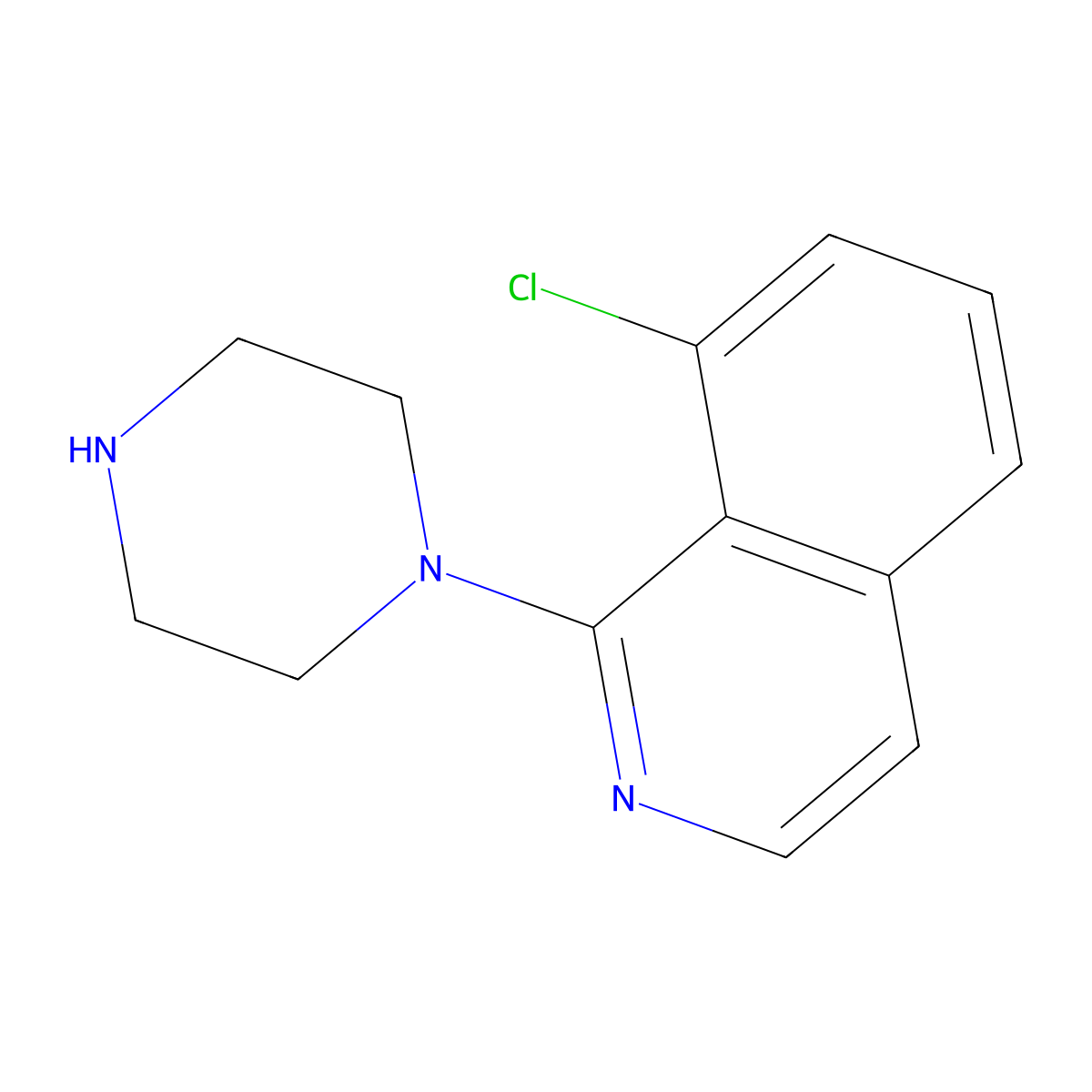 8-Chloro-1-(piperazin-1-yl)isoquinoline molecular structure, CAS 1367791-30-7
