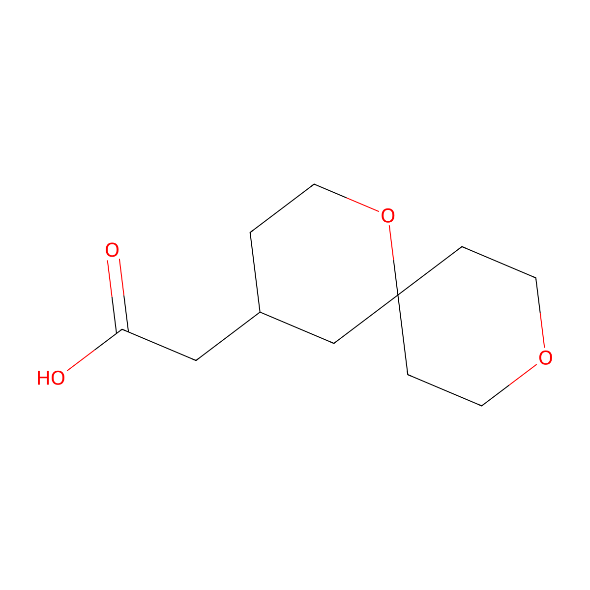 2-(1,9-Dioxaspiro[5.5]undecan-4-yl)acetic acid molecular structure, CAS 1367798-31-9