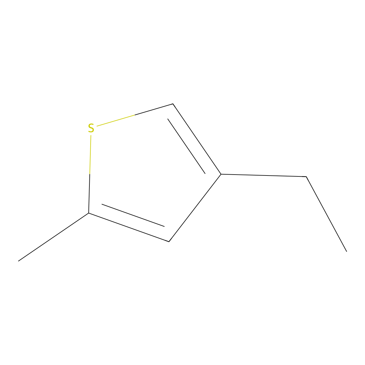 Thiophene, 4-ethyl-2-methyl- molecular structure, CAS 13678-54-1