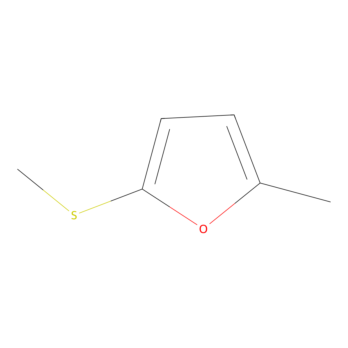 2-Methyl-5-(methylthio)furan molecular structure, CAS 13678-59-6