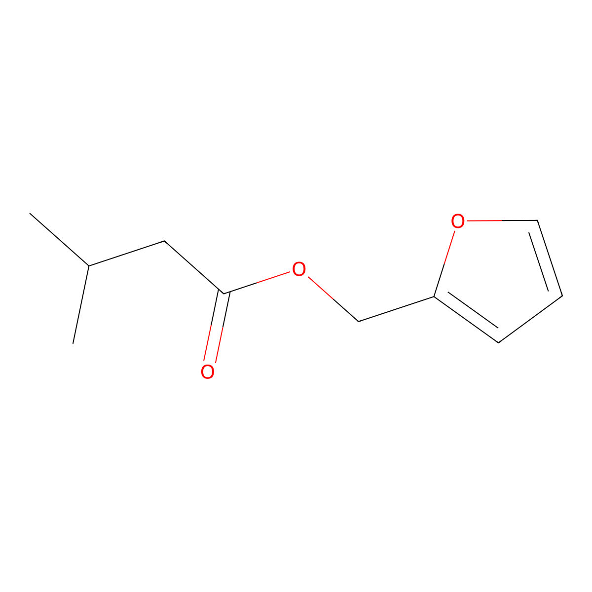 Furfuryl isovalerate molecular structure, CAS 13678-60-9