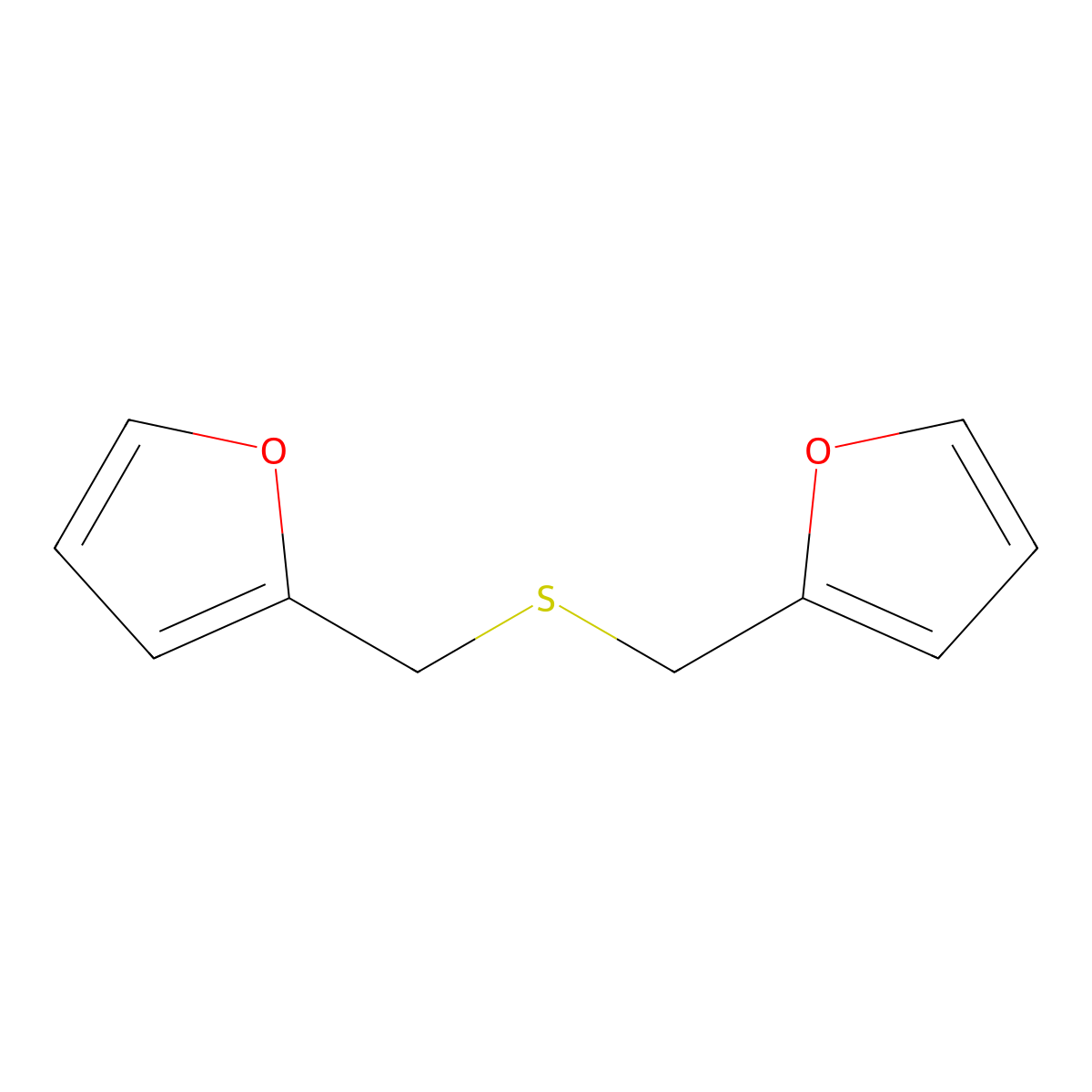 Difurfuryl sulfide molecular structure, CAS 13678-67-6