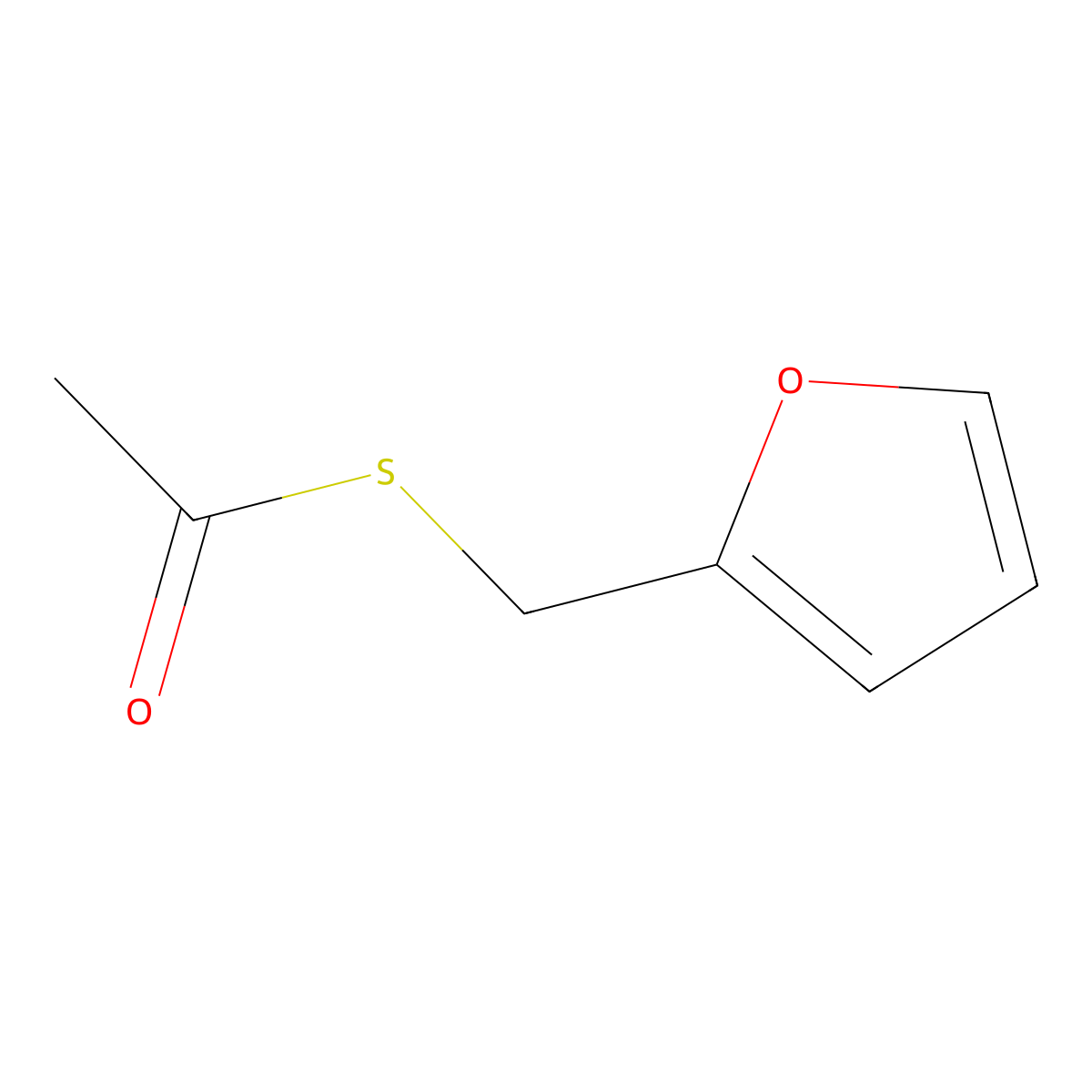 Furfuryl thioacetate molecular structure, CAS 13678-68-7