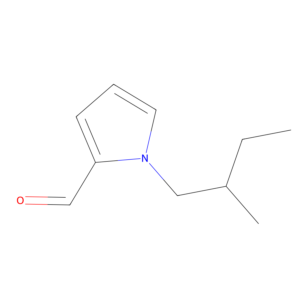 1-(2-methylbutyl)-1H-pyrrole-2-carbaldehyde molecular structure, CAS 13678-71-2